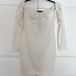 Nasty Gal Bardot Cut White Dress